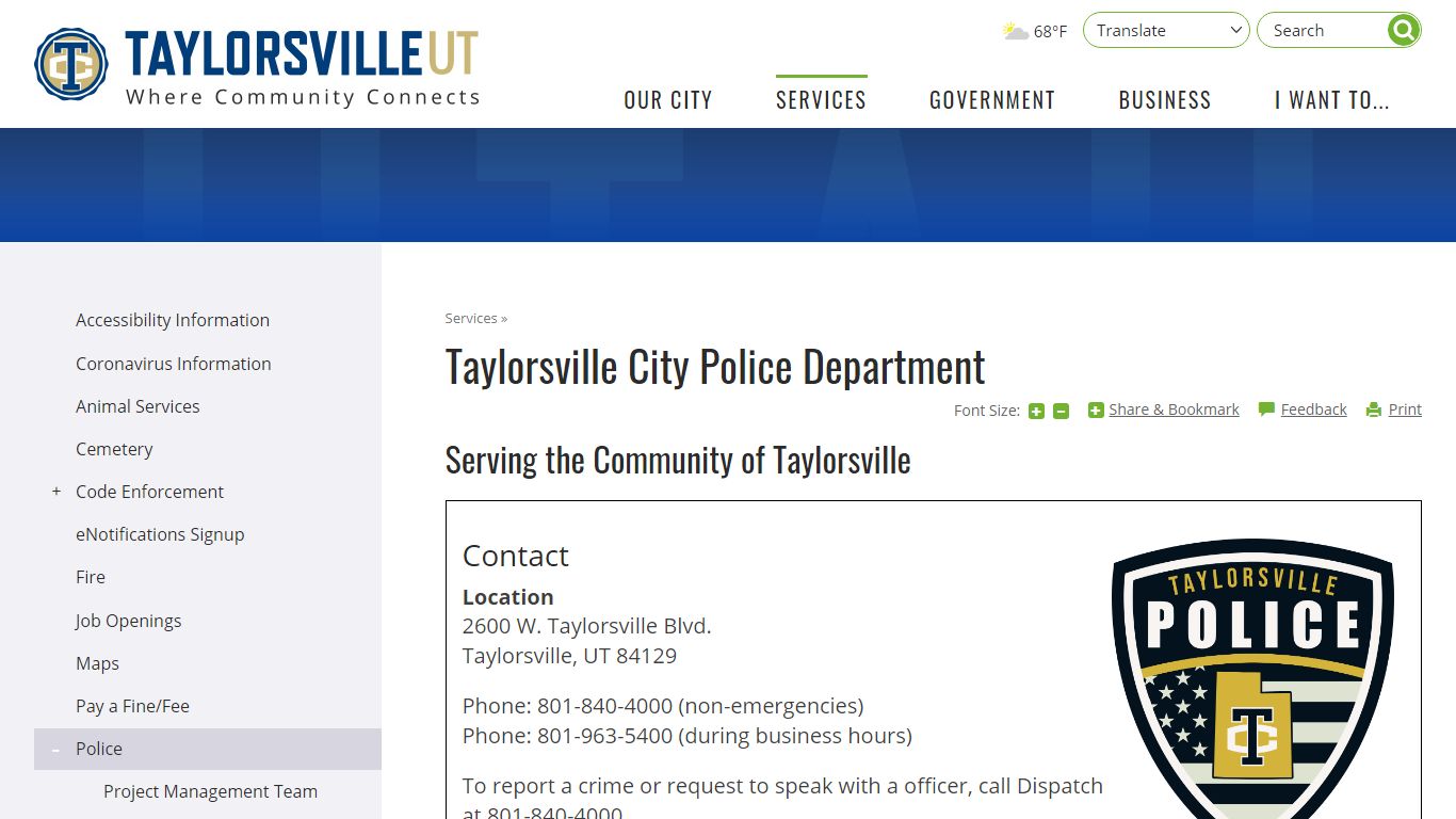Taylorsville City Police Department | Taylorsville, UT